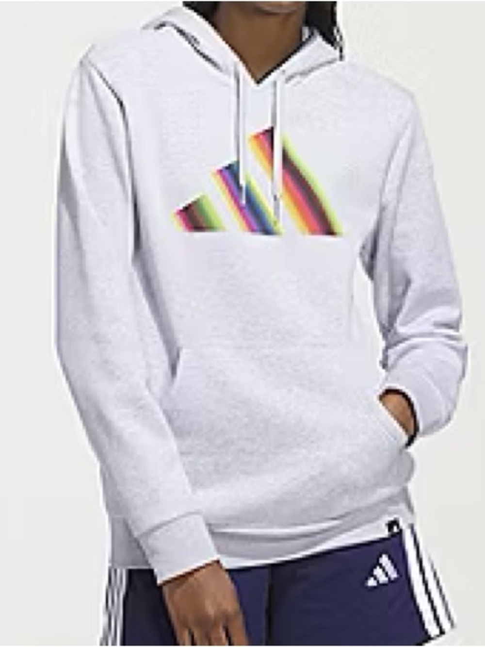 adidas Gray Hoodie with Multicolor Logo